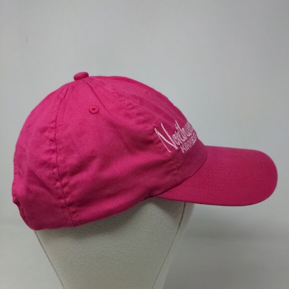 Perrin Women's Strapback Hat Pink Embroidered Northwoods Minnesota Logo Cotton - Picture 4 of 7